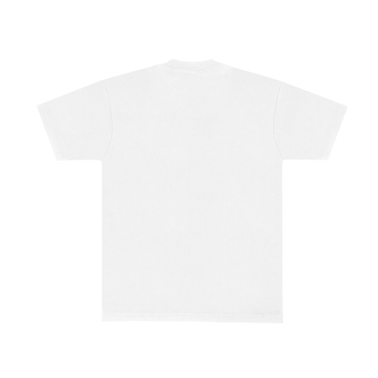 White Harry Styles merch tee with clean minimalist back design in modern luxury pop fashion back view